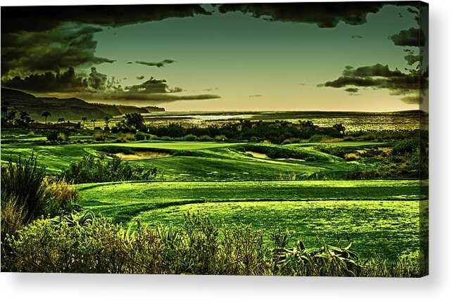 Golf Course Acrylic Print featuring the photograph Ocean View Golf Course by Joseph Hollingsworth