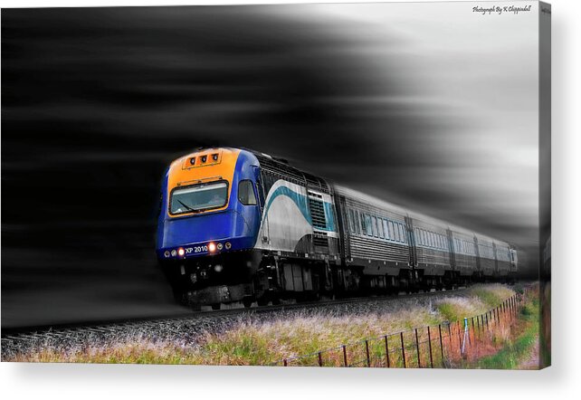 Trains Australia Acrylic Print featuring the digital art On the move 01 by Kevin Chippindall