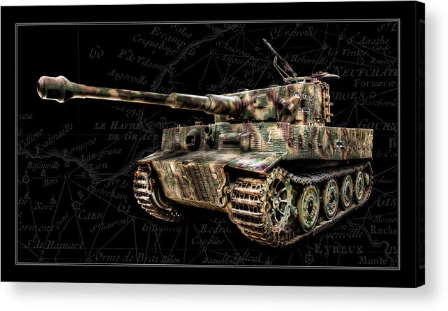 Panzer Vi Acrylic Print featuring the photograph Panzer Tiger I Side BK BG by Weston Westmoreland