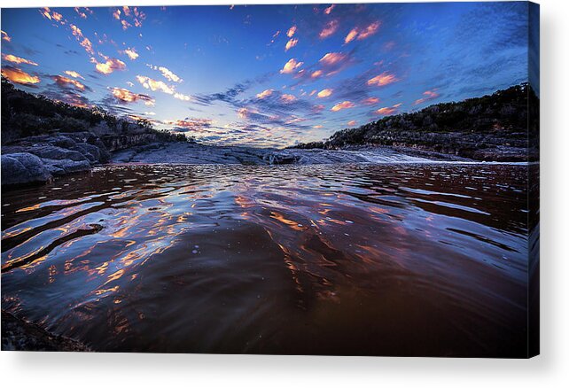 Peddernales Acrylic Print featuring the photograph Peddernales Falls Sunset #1 by Micah Goff