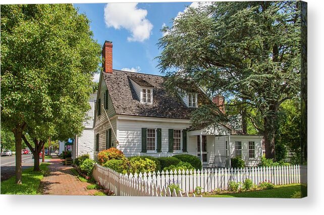 House Acrylic Print featuring the photograph Cottage with a Picket Fence by Charles Kraus