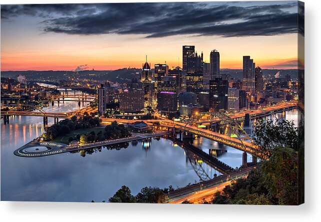 Pittsburgh Acrylic Print featuring the photograph Pittsburgh October Sunrise by Matt Hammerstein