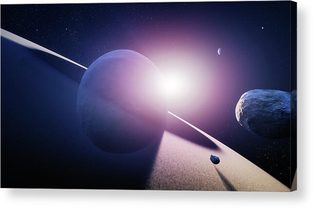 Saturn Acrylic Print featuring the photograph Planet Saturn Sunrise by Johan Swanepoel