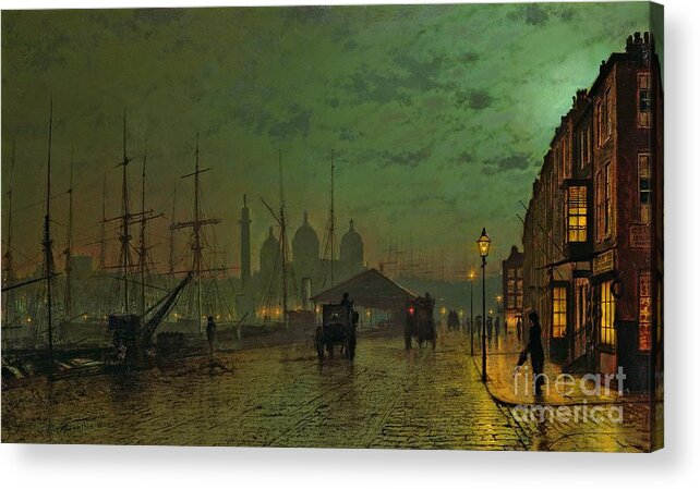 Prince Acrylic Print featuring the painting Prince's Dock Hull by John Atkinson Grimshaw