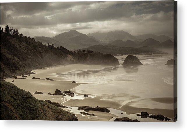 Cannon Beach Acrylic Print featuring the photograph Quiet Along the Beach by Don Schwartz