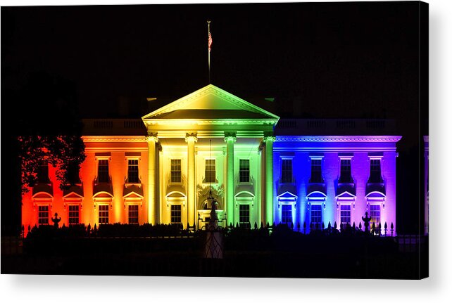 Gay Acrylic Print featuring the photograph Rainbow White House - Washington DC by Brendan Reals