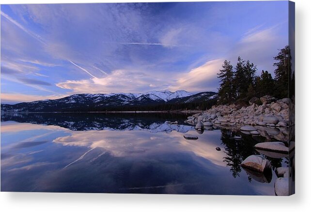 Lake Tahoe Acrylic Print featuring the photograph Reflection in Winter by Sean Sarsfield
