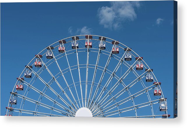 Terry D Photography Acrylic Print featuring the photograph Rise Up Ferris Wheel In The Clouds Seaside NJ by Terry DeLuco