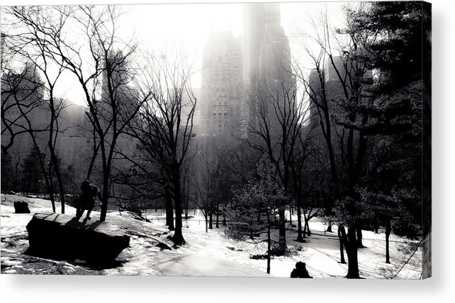 Manhattan Acrylic Print featuring the photograph Rocks in Central Park by Christopher Maxum
