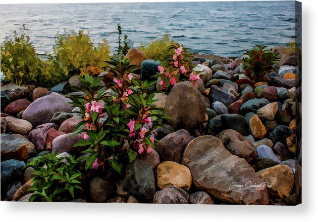 Rocky Shores Acrylic Print featuring the photograph Rocky Shores of Lake St. Clair- Michigan by Joann Copeland-Paul