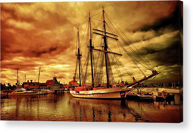 Sail Acrylic Print featuring the photograph Sailboat at Golden Hour by Joseph Hollingsworth