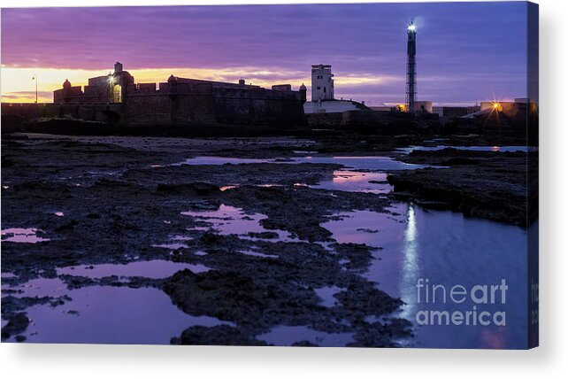 Coast Acrylic Print featuring the photograph Saint Sebastian Lighthouse Cadiz Spain by Pablo Avanzini