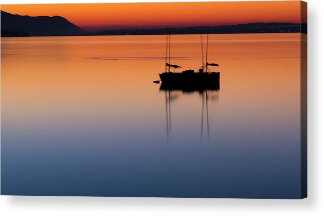 Sunset Acrylic Print featuring the photograph Samish Sea Sunset by Tony Locke