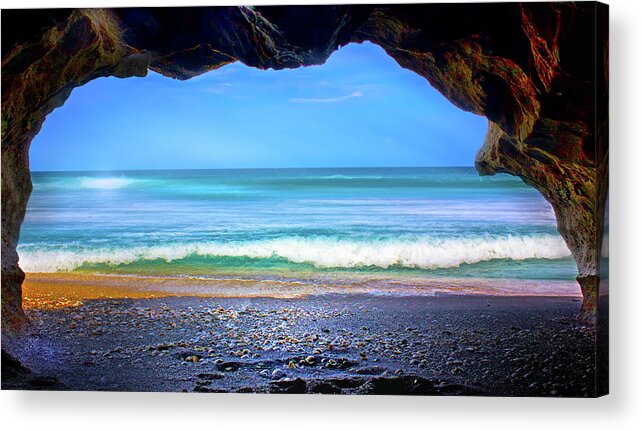 Ocean Acrylic Print featuring the photograph Sea Cave by Mark Andrew Thomas