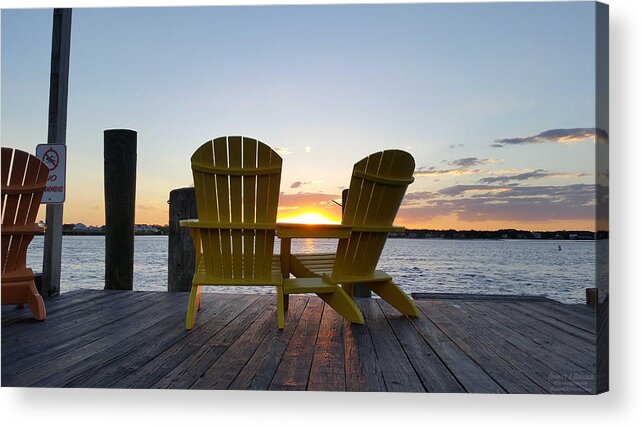 Sun Acrylic Print featuring the photograph Seats For Sunset by Robert Banach