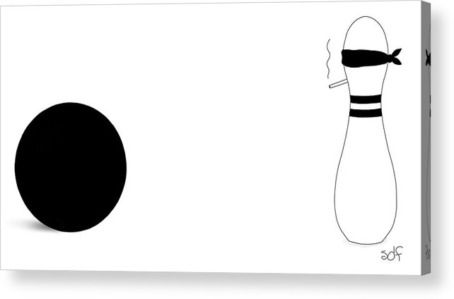 Bowling Acrylic Print featuring the drawing Bowling Execution by Seth Fleishman