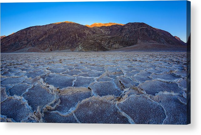Badwater Acrylic Print featuring the photograph Shadows Fall Over Badwater by Mark Rogers