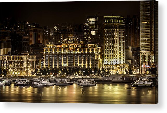 Landscape Acrylic Print featuring the photograph Shanghai Nights by Chris Cousins