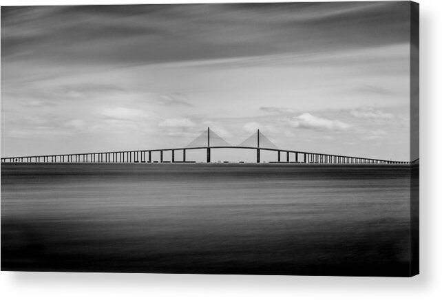 Blurred Acrylic Print featuring the photograph Skyway Bridge by Charles Aitken