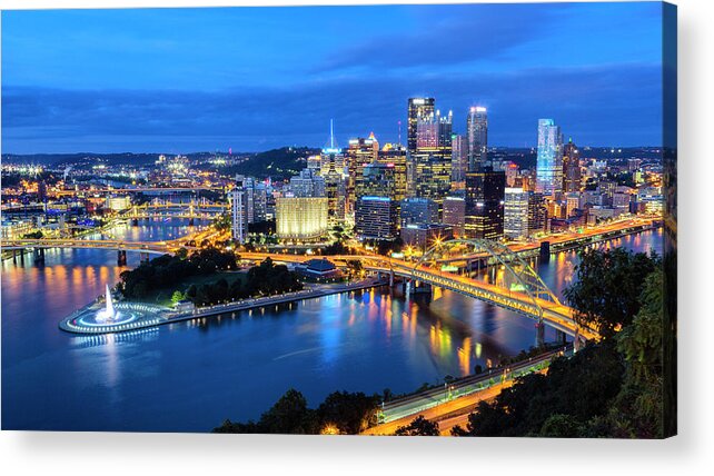 Pittsburgh Acrylic Print featuring the photograph Steel City Nights #1 by Stephen Stookey