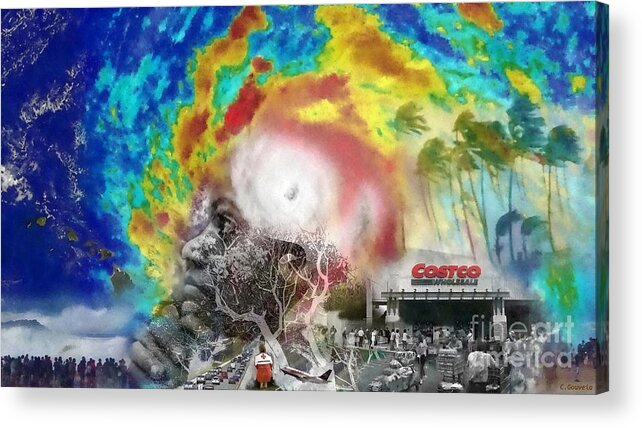 Honolulu Acrylic Print featuring the painting Storm Madness by Carl Gouveia