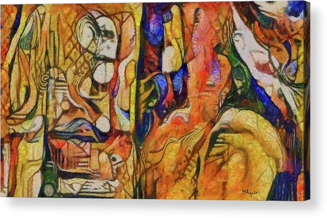 Colorful Acrylic Print featuring the digital art Strangers in the Night by Mike Butler