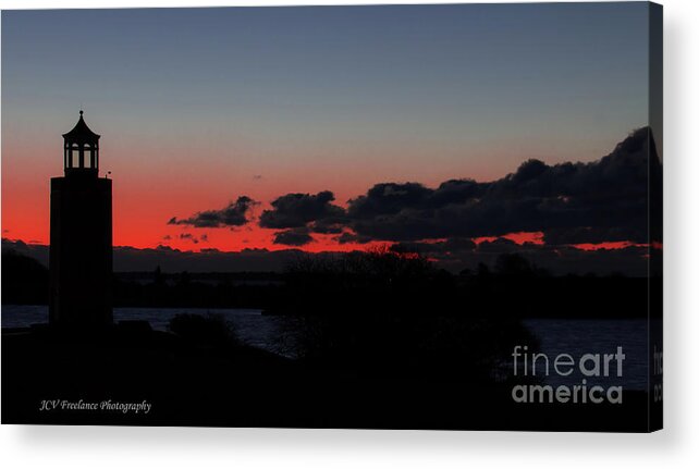 Lighthouse Acrylic Print featuring the photograph Sunrise at Avery Point by JCV Freelance Photography LLC