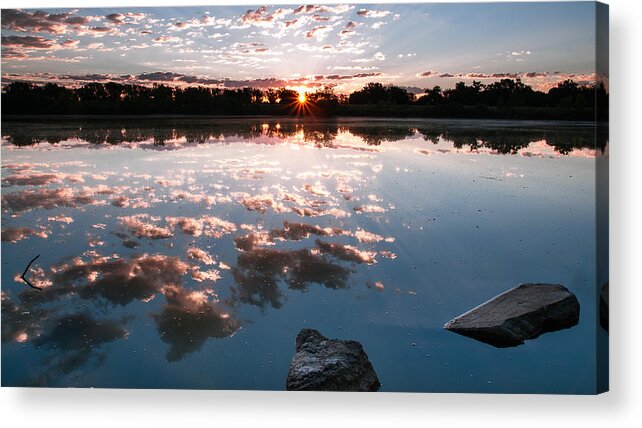 Sky Acrylic Print featuring the photograph Sunrise at Cattails Chorus Ponds by Monte Stevens