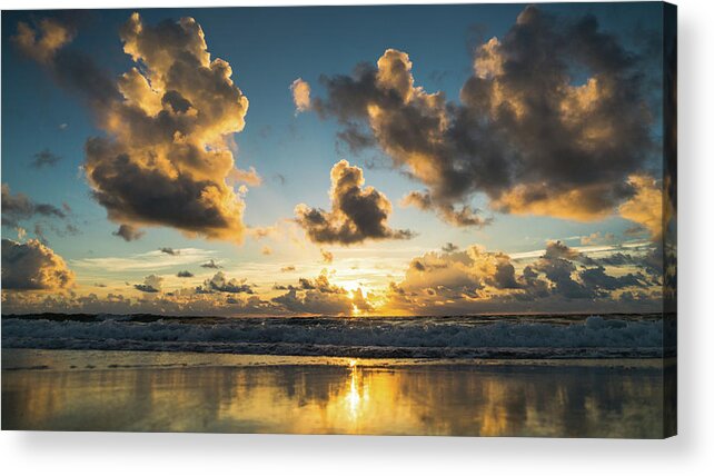 Florida Acrylic Print featuring the photograph Sunrise Gold Delray Beach Florida by Lawrence S Richardson Jr