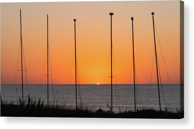 Florida Acrylic Print featuring the photograph Sunrise Masts Delray Beach Florida by Lawrence S Richardson Jr