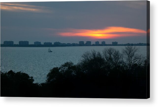 Sunset Acrylic Print featuring the photograph Sunset Sail on Sarasota Bay by Richard Goldman