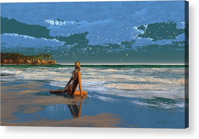 Dieter Carlton Acrylic Print featuring the digital art The Courtship of Sand by Dieter Carlton
