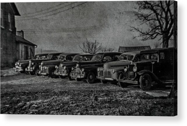 Cars Acrylic Print featuring the photograph The Dark Meeting by Dick Hudson