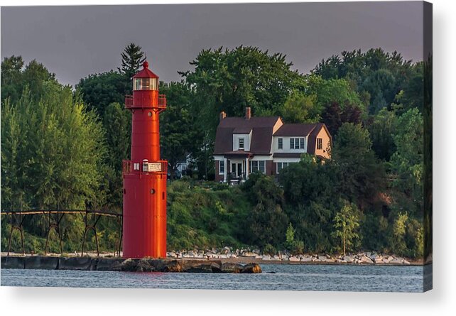 Great Lakes Acrylic Print featuring the photograph The Keeper of the Lighthouse by Patti Raine