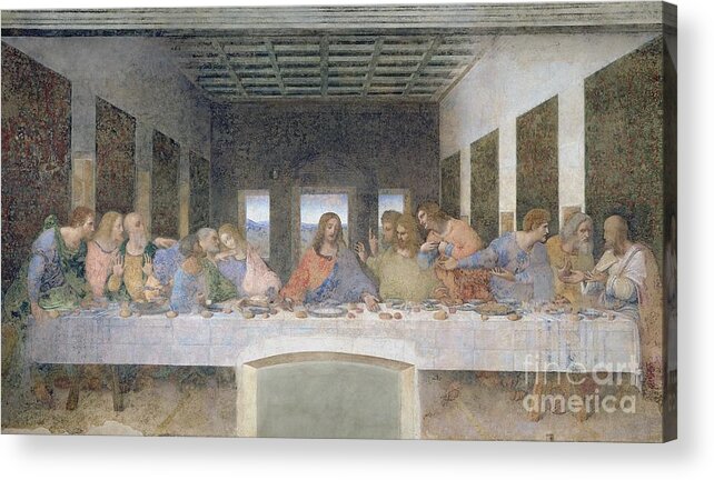 The Acrylic Print featuring the painting The Last Supper by Leonardo da Vinci