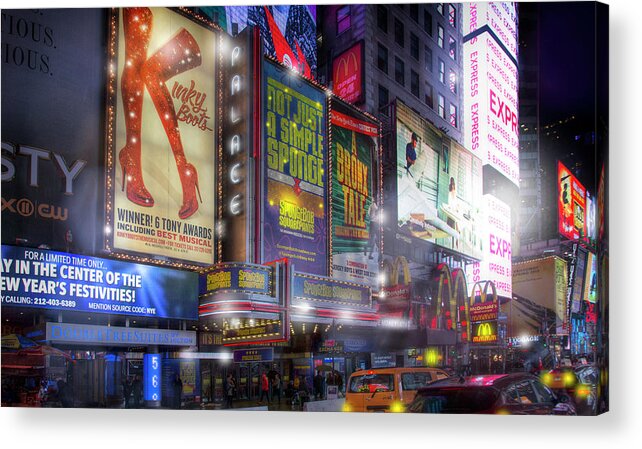 Palace Theater Acrylic Print featuring the photograph The Palace Theater in Times Square by Mark Andrew Thomas