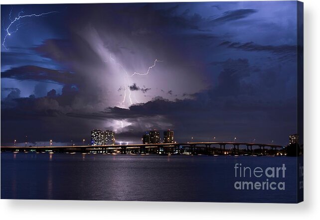 Lightning Acrylic Print featuring the photograph The Paradise Life by Quinn Sedam