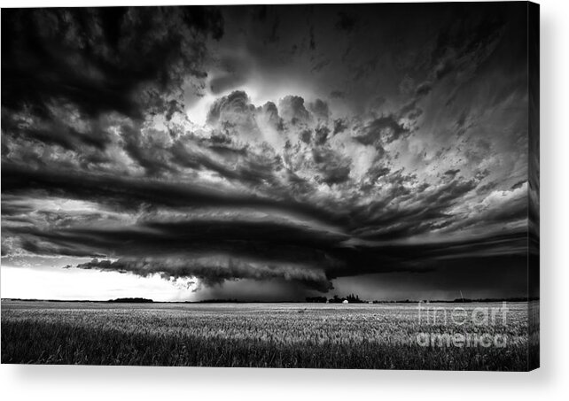 Funnel Cloud Acrylic Print featuring the photograph Thunder on the Prairies by Dan Jurak