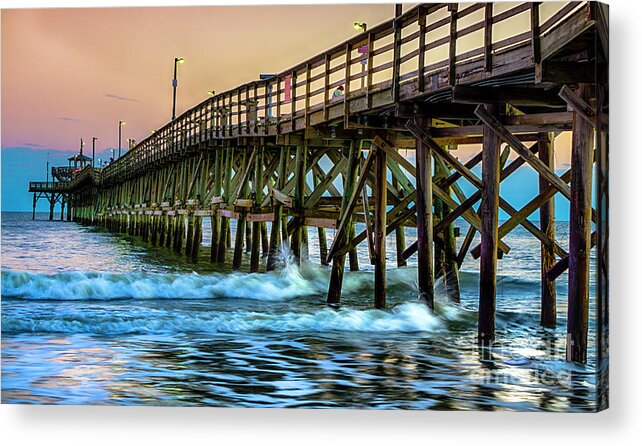 Cherry Grove Pier Acrylic Print featuring the photograph Two Days After by David Smith