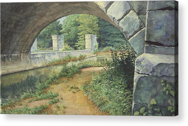 Erie Canal Acrylic Print featuring the painting Under the Erie Canal by Stephen Bluto