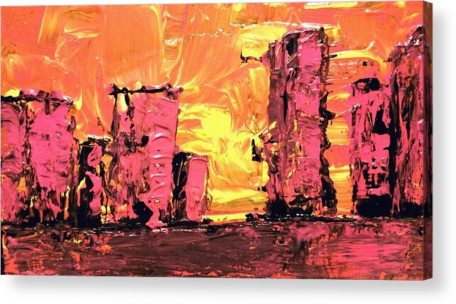 Palate Knife Acrylic Print featuring the painting Urban Heat Wave by Ally White
