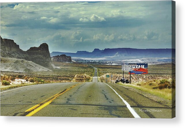 Utah Acrylic Print featuring the photograph Utah Border by Micah Offman