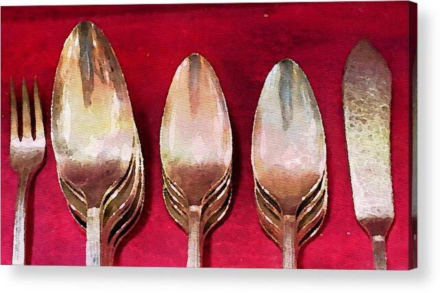 Photo Art Acrylic Print featuring the painting Utensils by Bonnie Bruno