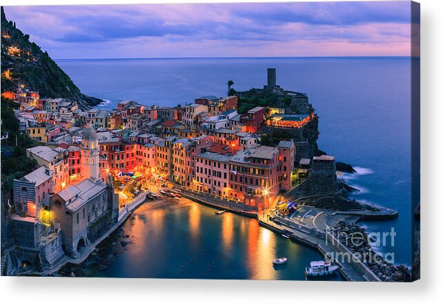 Italy Acrylic Print featuring the photograph Vernazza is one of the five towns that make up the Cinque Terre by Henk Meijer Photography