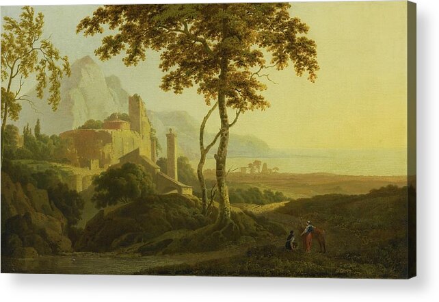 Joseph Wright Of Derby Acrylic Print featuring the painting View Of San Felice Circeo by MotionAge Designs