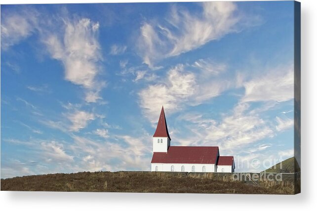 Architecture Acrylic Print featuring the photograph Vik Church 1 by Jerry Fornarotto