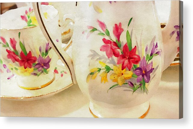 Watercolor Acrylic Print featuring the painting Watercolor China by Bonnie Bruno