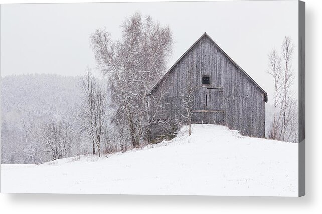 Winter Acrylic Print featuring the photograph Weathered Barn Winter by Alan L Graham