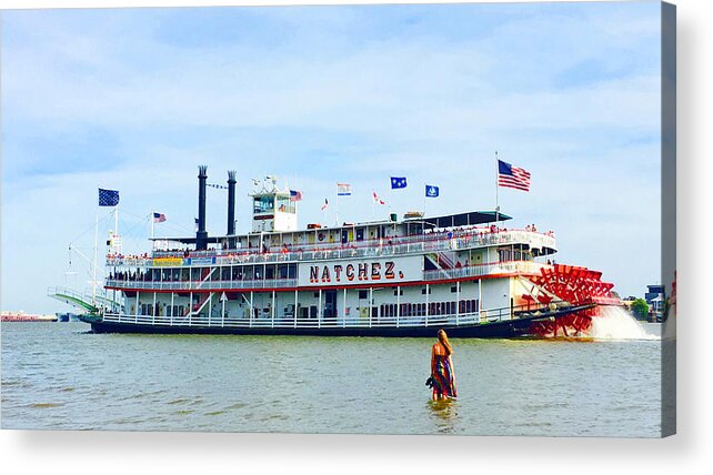 Natchez Acrylic Print featuring the photograph Woman Meets Natchez by Lawrence S Richardson Jr