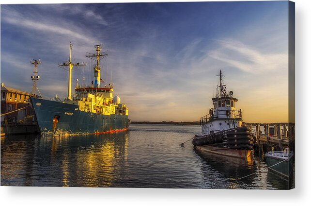Landscape Acrylic Print featuring the photograph Woods Hole ship yard by Mark Papke